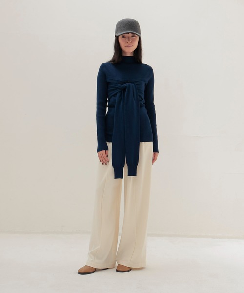 DRESSLAVE(ドレスレイブ)の「bustier high neck rib pull(ビスチェハイネックリブプルオーバー)(ニット/セーター・レディース・ブルー/ブラック・38)」の14枚目の写真