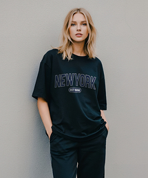 CRISCELO（クリスチェロ）の「ニューヨークオールドスクールTシャツNV_ブラック20番手オーバーサイズ（Tシャツ/カットソー）」