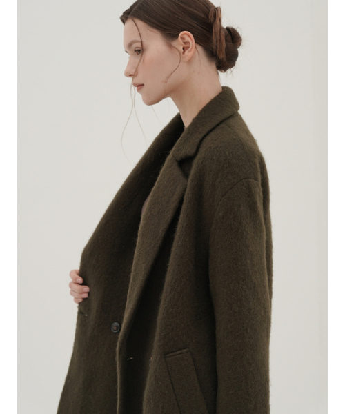 ACUD（アクド）の「Alpaca Double Coat _Brown（チェスターコート・レディース・カーキブラウン・FREE）」の2枚目の写真