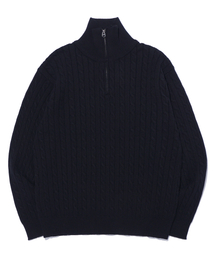 SIGNIFICANT（シグニフィカント）の「ケーブルハイネックハーフジップニット LP9SU940_BLACK（ニット/セーター）」