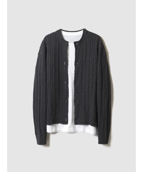 Cable Cardigan Charcoal