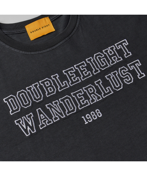 DOUBLE EIGHT(ダブルエイト)の「ワンダーラスト刺繍ピグメント半袖オーバーフィット(ブラックネイビー)(Tシャツ/カットソー・メンズ・ダークネイビー・FREE)」の3枚目の写真