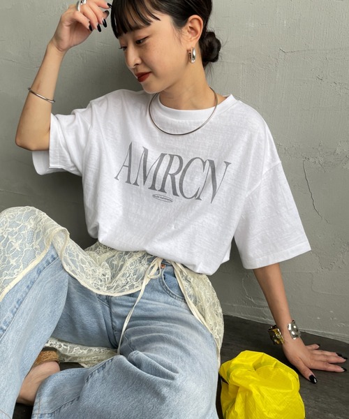Americana/アメリカーナ] 別注 AMRCN ロゴプリント Tシャツ（Tシャツ