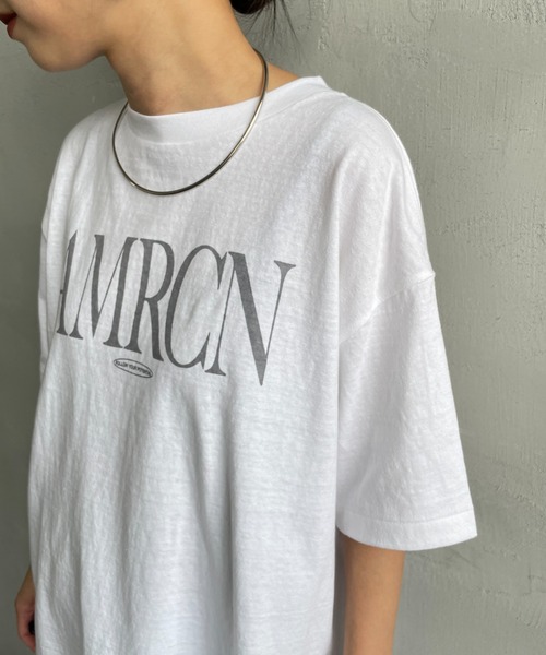 WEB先行予約】[Americana/アメリカーナ] 別注 AMRCN ロゴプリント T