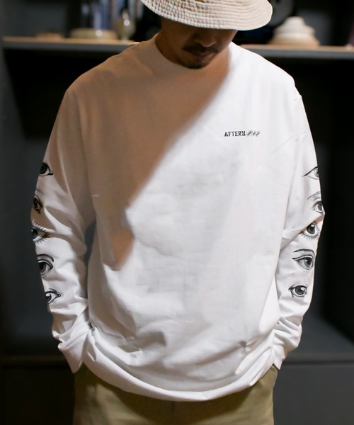 AFTERU(アフターユー)の「EYE L/S TEE(Tシャツ/カットソー・メンズ・ホワイト/ブラック・XL/L/M/XXL)」の2枚目の写真