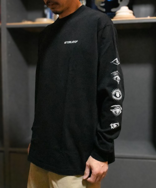 AFTERU(アフターユー)の「EYE L/S TEE(Tシャツ/カットソー・メンズ・ホワイト/ブラック・XL/L/M/XXL)」の1枚目の写真
