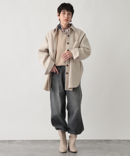 studio CLIP（スタディオクリップ）の「《ウタオ》ワイドシャツジャケット（その他アウター・レディース・グレー・FREE）」の3枚目の写真