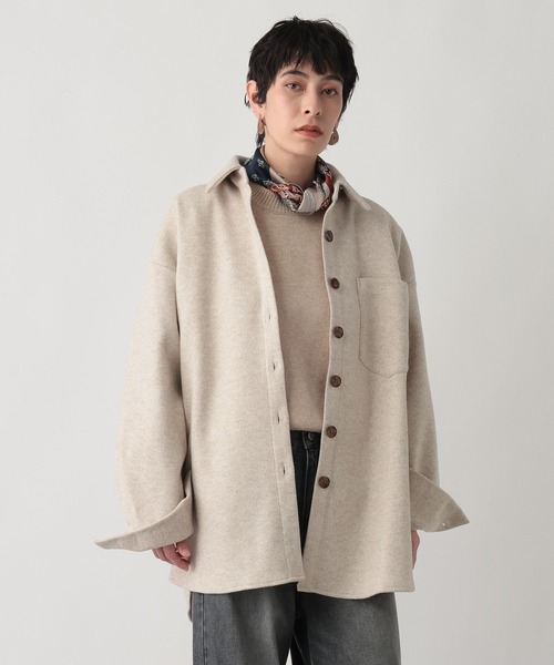 studio CLIP（スタディオクリップ）の「《ウタオ》ワイドシャツジャケット（その他アウター・レディース・グレー・FREE）」の6枚目の写真