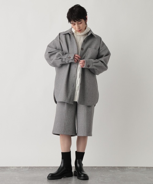 studio CLIP（スタディオクリップ）の「《ウタオ》ワイドシャツジャケット（その他アウター・レディース・グレー・FREE）」の9枚目の写真