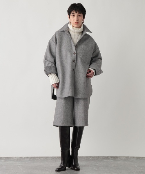 studio CLIP（スタディオクリップ）の「《ウタオ》ワイドシャツジャケット（その他アウター・レディース・グレー・FREE）」の11枚目の写真