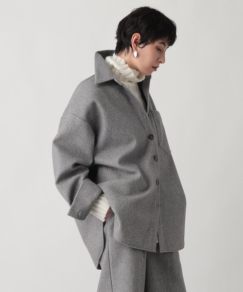 studio CLIP（スタディオクリップ）の「《ウタオ》ワイドシャツジャケット（その他アウター・レディース・グレー・FREE）」の14枚目の写真