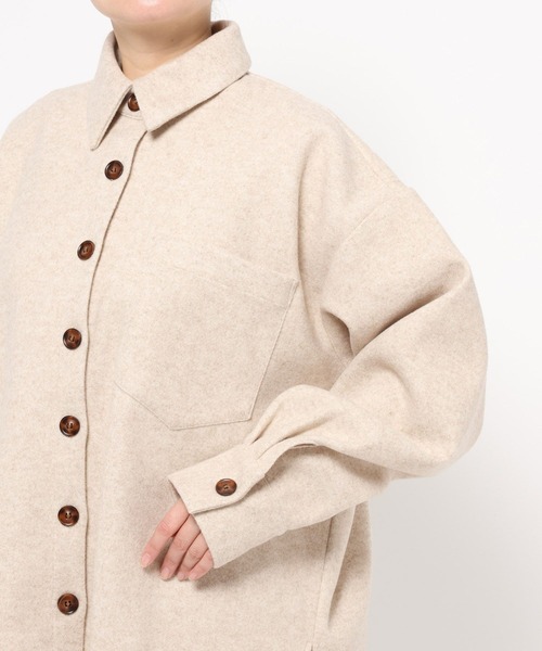 studio CLIP（スタディオクリップ）の「《ウタオ》ワイドシャツジャケット（その他アウター・レディース・グレー・FREE）」の20枚目の写真