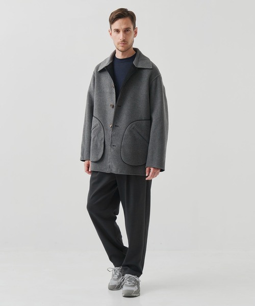 CASHMERE CASHMERE(カシミヤカシミヤ)の「【CASHMERE CASHMERE/カシミアカシミア】CASHMERE/SILK/WOOL SHORT COAT(ステンカラーコート・メンズ・ブラック/その他17・44/48)」の4枚目の写真