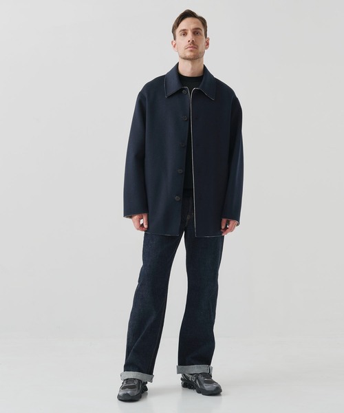 CASHMERE CASHMERE(カシミヤカシミヤ)の「【CASHMERE CASHMERE/カシミアカシミア】CASHMERE/SILK/WOOL SHORT COAT(ステンカラーコート・メンズ・ブラック/その他17・44/48)」の14枚目の写真