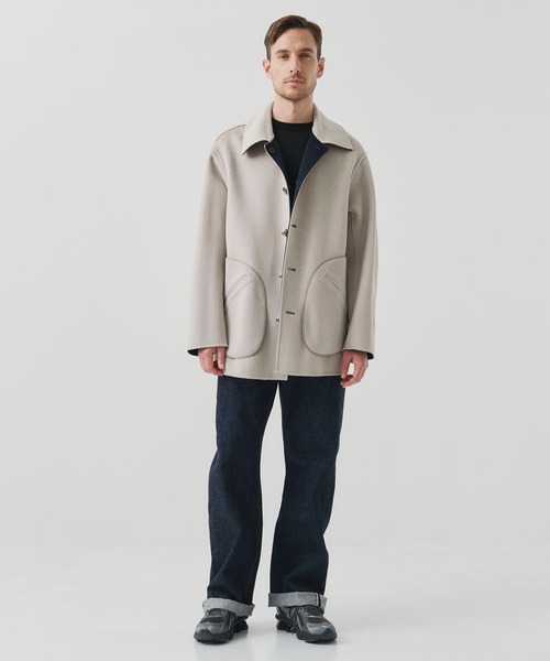 CASHMERE CASHMERE(カシミヤカシミヤ)の「【CASHMERE CASHMERE/カシミアカシミア】CASHMERE/SILK/WOOL SHORT COAT(ステンカラーコート・メンズ・ブラック/その他17・44/48)」の10枚目の写真