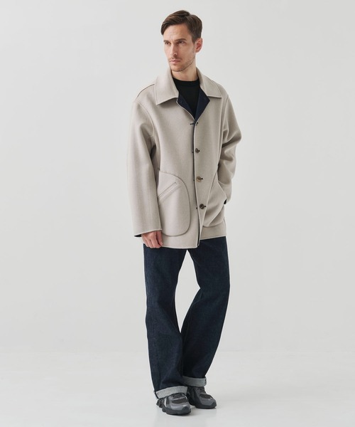 CASHMERE CASHMERE(カシミヤカシミヤ)の「【CASHMERE CASHMERE/カシミアカシミア】CASHMERE/SILK/WOOL SHORT COAT(ステンカラーコート・メンズ・ブラック/その他17・44/48)」の9枚目の写真