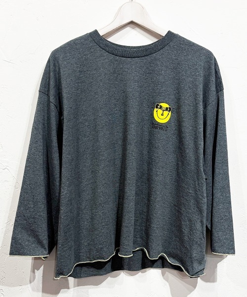 DIET BUTCHER SLIM SKIN(ダイエットブッチャースリムスキン)の「DIET BUTCHER SLIM SKIN / SINE WAVE LS / ダイエットブッチャースリムスキン(Tシャツ/カットソー・メンズ・チャコールグレー/ナチュラル/パープル/ライトピンク/オレンジ/グリーン・FREE)」の1枚目の写真