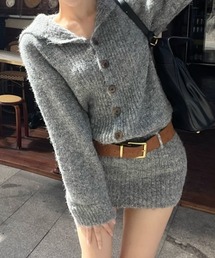 Vipoa（ヴィポア）の「ベルテッドボタンオフショルワンピース（ワンピース）」