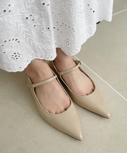 追加》ポインテッドワンストラップフラット（その他シューズ）｜LE