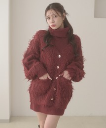 shaggy knit cardigan & one piece set / シャギーニットカーディガン&ワンピースセット