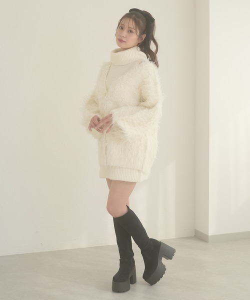 Ambre Neige（アンブルネージュ）の「shaggy knit cardigan & one piece set / シャギーニットカーディガン&ワンピースセット（ワンピース・レディース・ブラウン系その他/ブラック/ボルドー/アイボリー・FREE）」の20枚目の写真