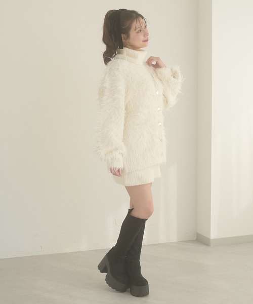 Ambre Neige（アンブルネージュ）の「shaggy knit cardigan & one piece set / シャギーニットカーディガン&ワンピースセット（ワンピース・レディース・ブラウン系その他/ブラック/ボルドー/アイボリー・FREE）」の22枚目の写真