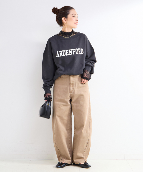 B.C STOCK(ベーセーストック)の「手洗い可 / レースシアータートルプルオーバー(Tシャツ/カットソー・レディース・ブラック/ホワイト・FREE)」の3枚目の写真