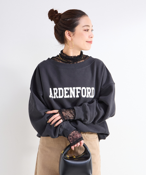 B.C STOCK(ベーセーストック)の「手洗い可 / レースシアータートルプルオーバー(Tシャツ/カットソー・レディース・ブラック/ホワイト・FREE)」の6枚目の写真