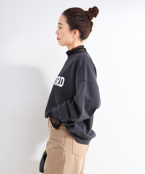 B.C STOCK(ベーセーストック)の「手洗い可 / レースシアータートルプルオーバー(Tシャツ/カットソー・レディース・ブラック/ホワイト・FREE)」の7枚目の写真