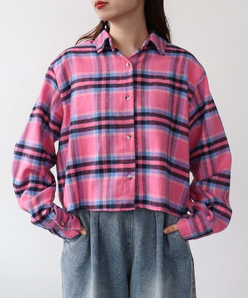 Cepica（セピカ）の「マドラスチェック柄シャツ（シャツ/ブラウス・レディース・ライトブルー/ピンク・FREE）」の2枚目の写真