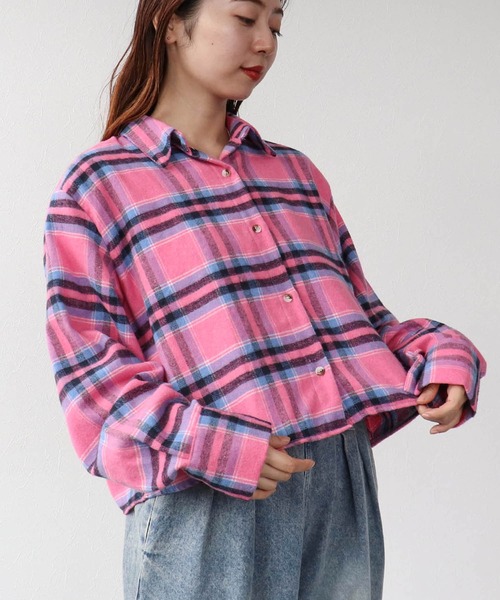 Cepica（セピカ）の「マドラスチェック柄シャツ（シャツ/ブラウス・レディース・ライトブルー/ピンク・FREE）」の7枚目の写真