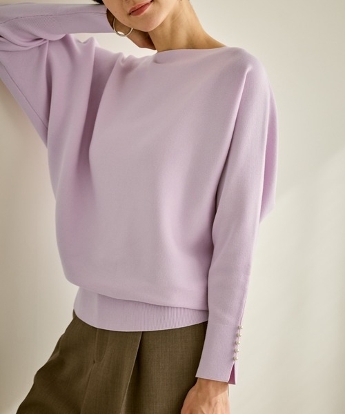 ROPE' PICNIC（ロペピクニック）の「【定番人気】マシュマロ袖パールドルマンニット/リンクコーデ（ニット/セーター・レディース・ブラック/ライトグレー/ピンク系その他2/ブルー系その他5・FREE）」の12枚目の写真