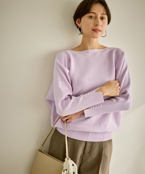 ROPE' PICNIC（ロペピクニック）の「【定番人気】マシュマロ袖パールドルマンニット/リンクコーデ（ニット/セーター・レディース・ブラック/ライトグレー/ピンク系その他2/ブルー系その他5・FREE）」の14枚目の写真