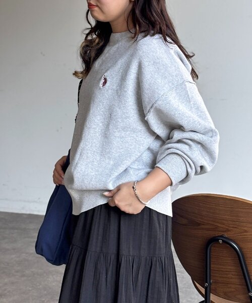 U.S. POLO ASSN.（ユーエスポロアッスン）の「スウェットライクニット（ニット/セーター・レディース・チャコールグレー/レモンイエロー/ライトグレー/ピンク/ネイビー・FREE）」の7枚目の写真