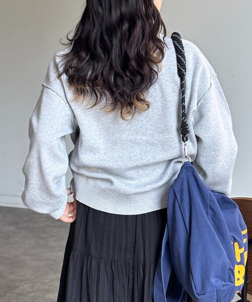 U.S. POLO ASSN.（ユーエスポロアッスン）の「スウェットライクニット（ニット/セーター・レディース・チャコールグレー/レモンイエロー/ライトグレー/ピンク/ネイビー・FREE）」の8枚目の写真