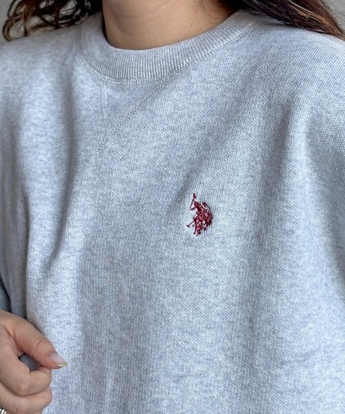 U.S. POLO ASSN.（ユーエスポロアッスン）の「スウェットライクニット（ニット/セーター・レディース・チャコールグレー/レモンイエロー/ライトグレー/ピンク/ネイビー・FREE）」の11枚目の写真