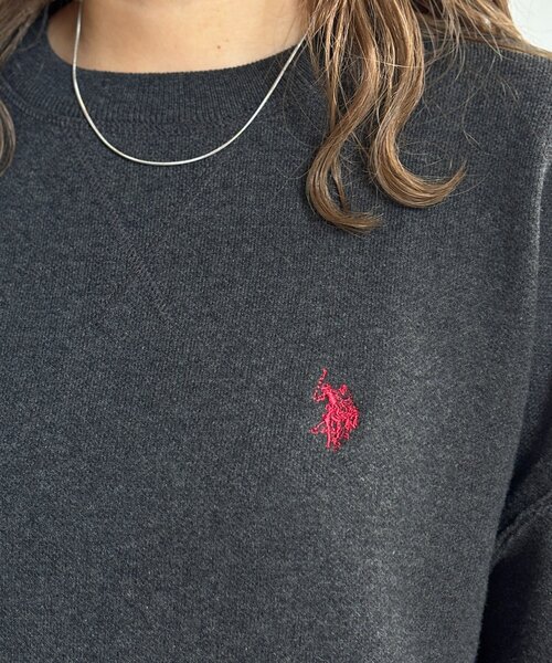 U.S. POLO ASSN.（ユーエスポロアッスン）の「スウェットライクニット（ニット/セーター・レディース・チャコールグレー/レモンイエロー/ライトグレー/ピンク/ネイビー・FREE）」の17枚目の写真