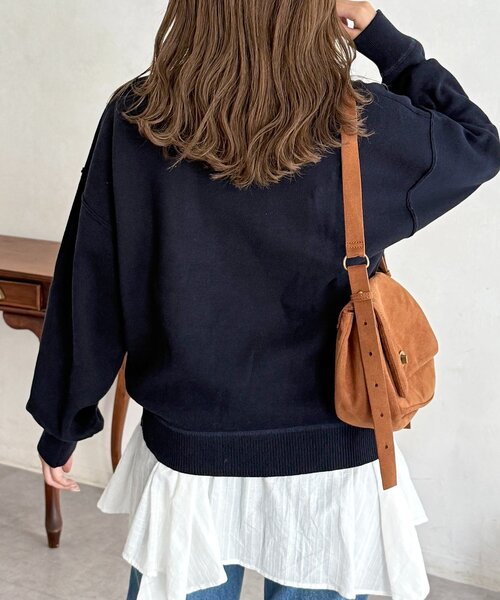 U.S. POLO ASSN.（ユーエスポロアッスン）の「スウェットライクニット（ニット/セーター・レディース・チャコールグレー/レモンイエロー/ライトグレー/ピンク/ネイビー・FREE）」の20枚目の写真