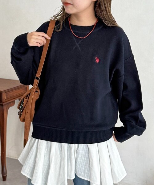 U.S. POLO ASSN.（ユーエスポロアッスン）の「スウェットライクニット（ニット/セーター・レディース・チャコールグレー/レモンイエロー/ライトグレー/ピンク/ネイビー・FREE）」の22枚目の写真