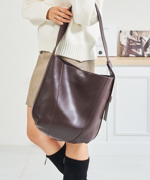 MISCH MASCH（ミッシュマッシュ）の「一部店舗限定 ワンハンドルバケツトートバッグ（トートバッグ・レディース・ブラウン/ブラック・ﾌﾘ-）」の3枚目の写真