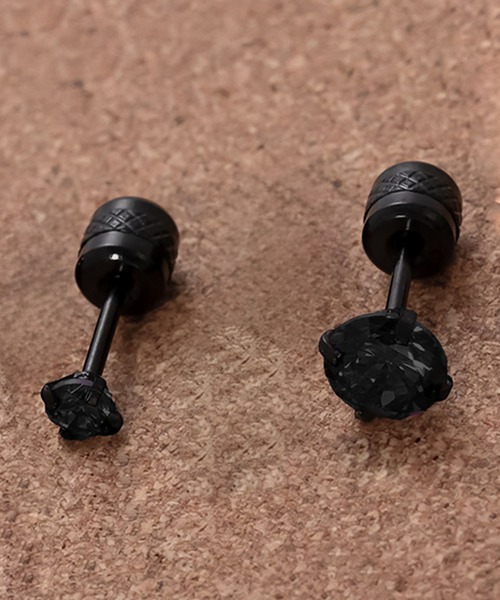 SBG（エスビー）の「SBG ジルコニア ブラックスタッドピアス 片耳（ピアス（片耳用）・メンズ・レインボー/ブラック・#3/#5）」の3枚目の写真