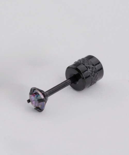 SBG（エスビー）の「SBG ジルコニア ブラックスタッドピアス 片耳（ピアス（片耳用）・メンズ・レインボー/ブラック・#3/#5）」の6枚目の写真