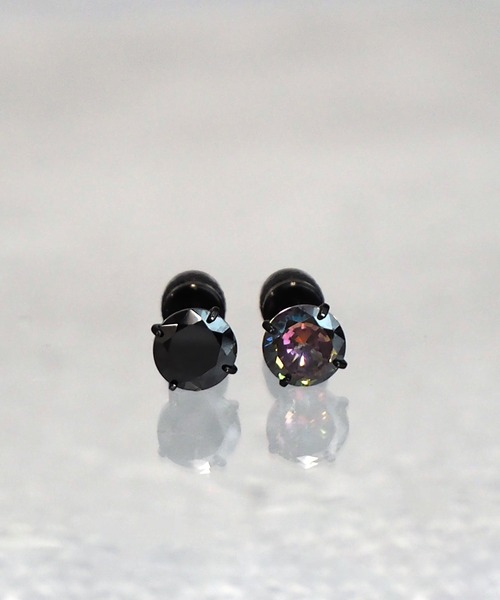 SBG（エスビー）の「SBG ジルコニア ブラックスタッドピアス 片耳（ピアス（片耳用）・メンズ・レインボー/ブラック・#3/#5）」の8枚目の写真