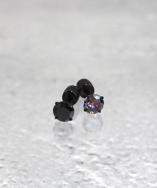 SBG（エスビー）の「SBG ジルコニア ブラックスタッドピアス 片耳（ピアス（片耳用）・メンズ・レインボー/ブラック・#3/#5）」の13枚目の写真