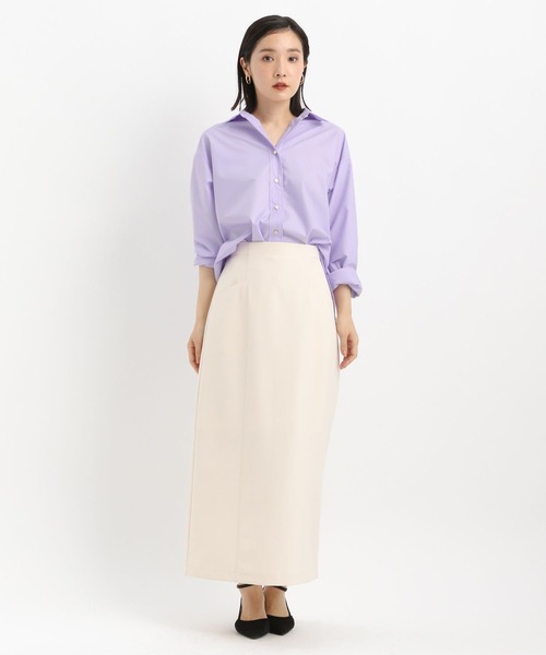 Andemiu（アンデミュウ）の「【イージーケア】キンボタンシャツ642984（シャツ/ブラウス・レディース・オフホワイト/ブルー/ラベンダー・FREE）」の7枚目の写真