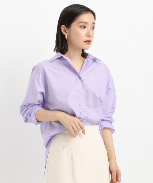 Andemiu（アンデミュウ）の「【イージーケア】キンボタンシャツ642984（シャツ/ブラウス・レディース・オフホワイト/ブルー/ラベンダー・FREE）」の21枚目の写真