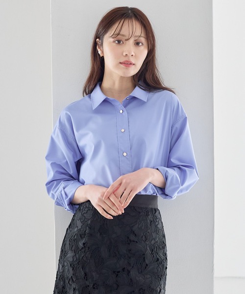 Andemiu（アンデミュウ）の「【イージーケア】キンボタンシャツ642984（シャツ/ブラウス・レディース・オフホワイト/ブルー/ラベンダー・FREE）」の18枚目の写真