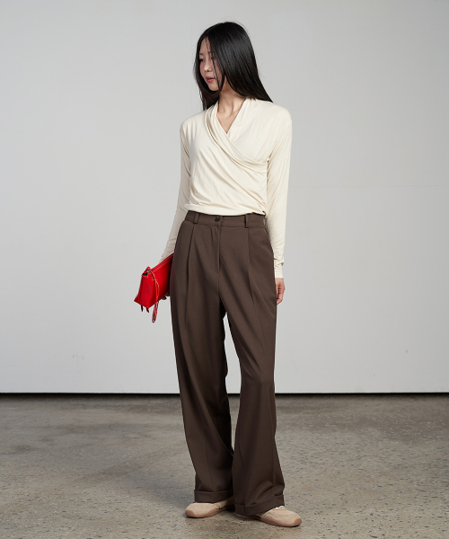 320SHOWROOM(320ショールーム)の「Wrap Long Sleeve T-Shirt Cream(Tシャツ/カットソー・レディース・その他・FREE)」の3枚目の写真