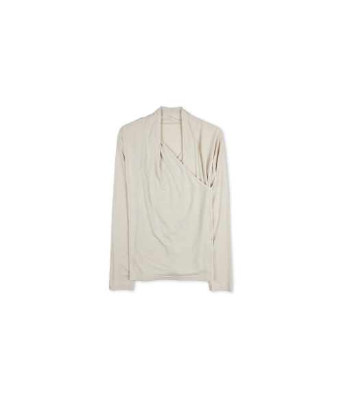 320SHOWROOM(320ショールーム)の「Wrap Long Sleeve T-Shirt Cream(Tシャツ/カットソー・レディース・その他・FREE)」の4枚目の写真