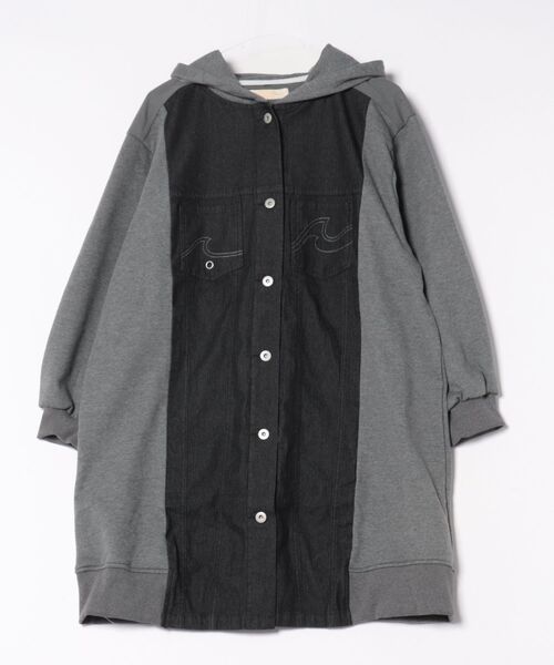 Kahiko(カヒコ)の「【Kahiko】SURF&Palms テイクパッチワークアウター(その他アウター・レディース・ネイビー/ブラック/ライトブルー・FREE)」の2枚目の写真
